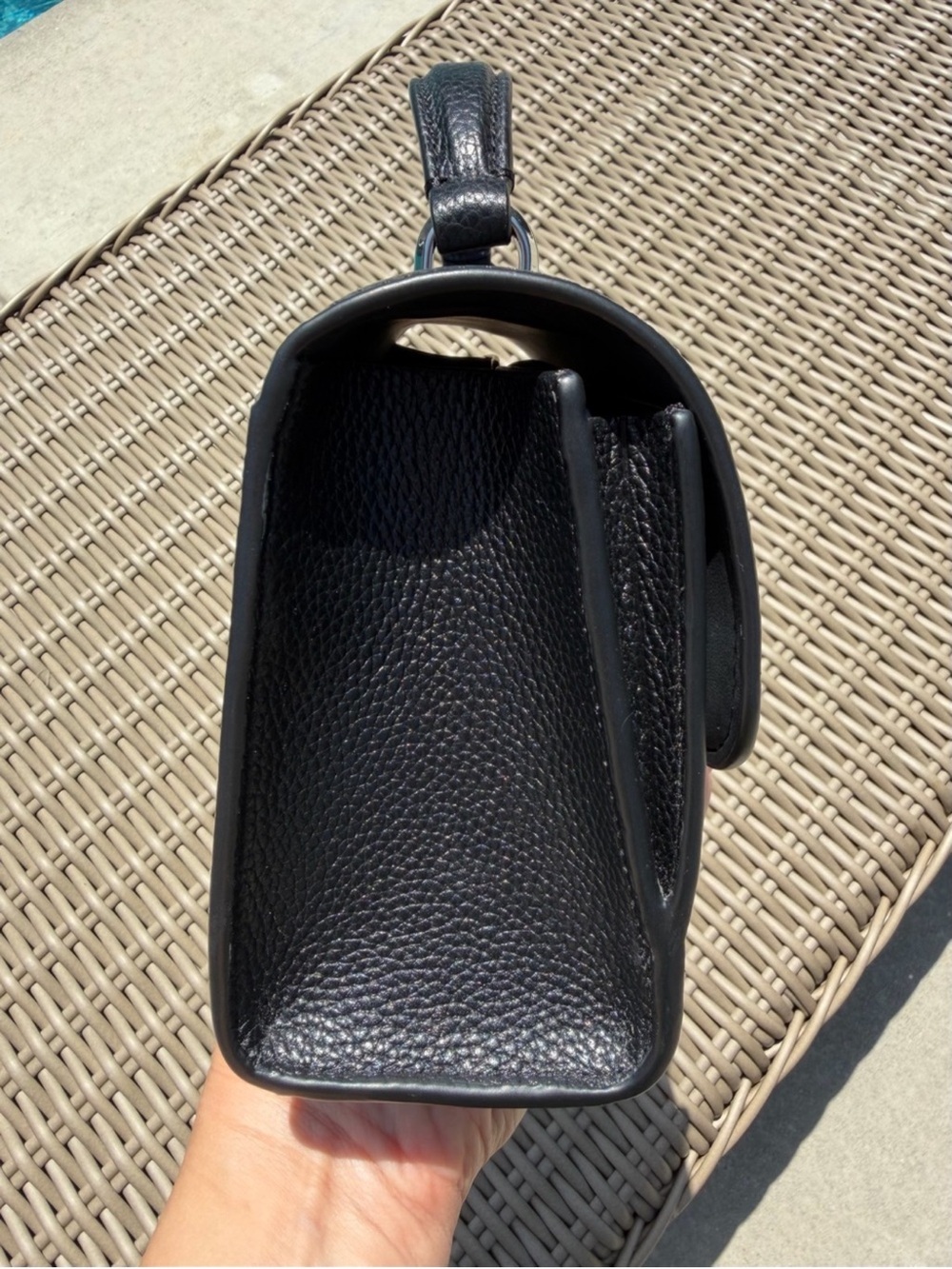 kate spade x Disney Black Minnie Mouse Pearl-Embellished Top-Handle Mini Bag - Picture 7 of 13
